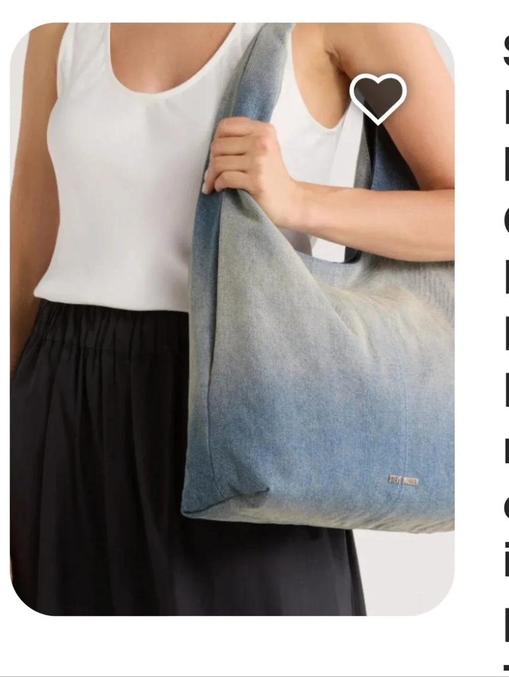 Steve Madden DEMPSEY Denim Hobo with Matching Logo Crossbody NWT